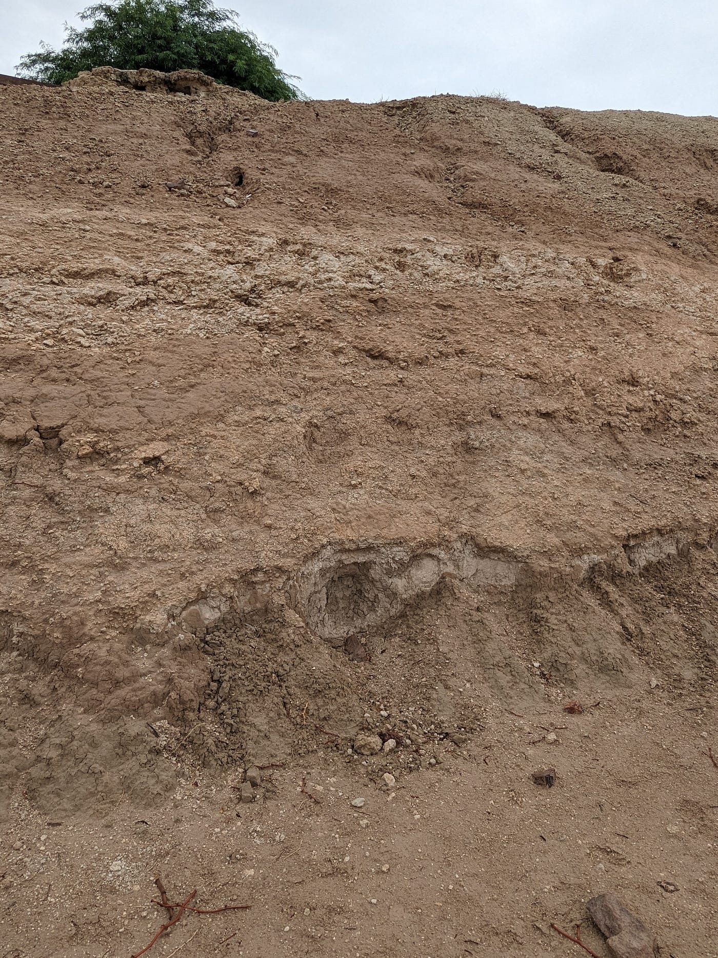 eroding desert hillside